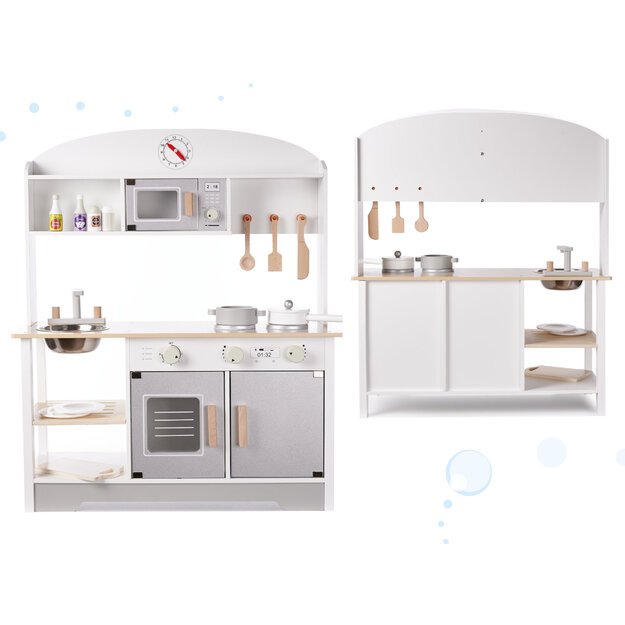 Vaikiška medinė virtuvė MDF MODERN CLASSIC+ priedai, 82cm