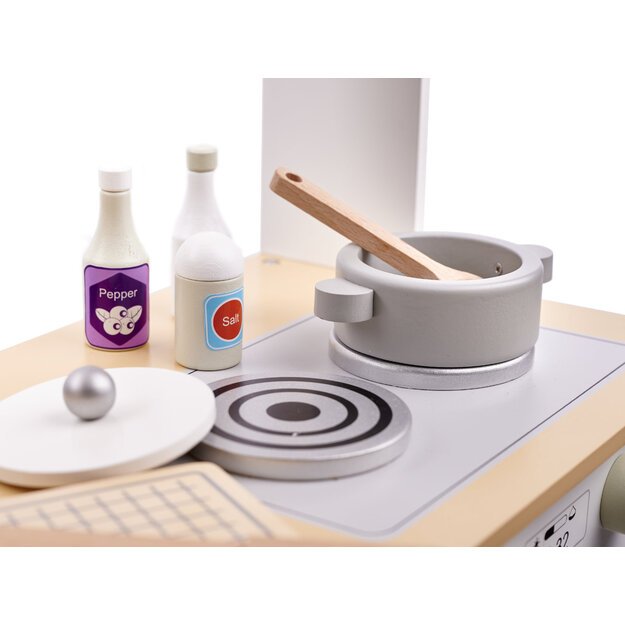 Vaikiška medinė virtuvė MDF MODERN CLASSIC+ priedai, 82cm