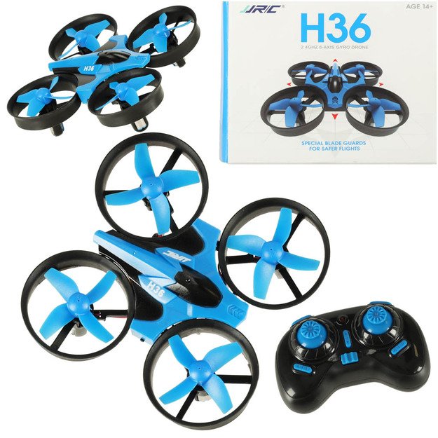 Dronas JJRC H36 mini 2.4GHz 4CH 6 ašių RC mėlynos spalvos