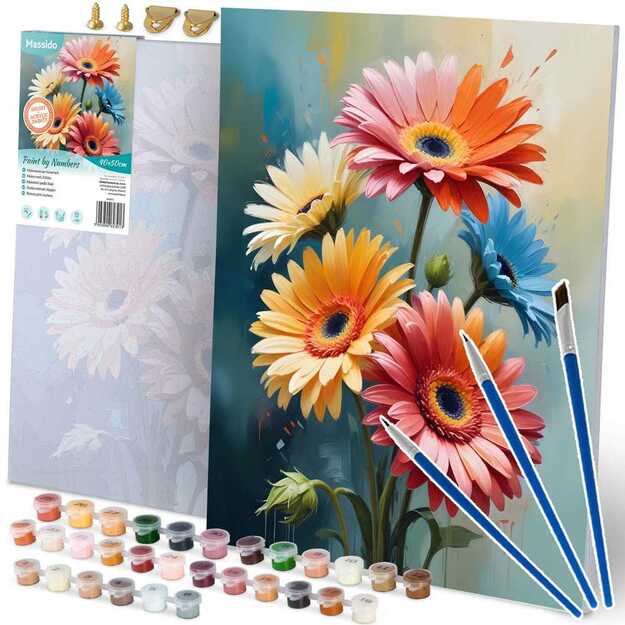 Paveikslas tapybai pagal skaičius 40x50 cm Massido Gėlės