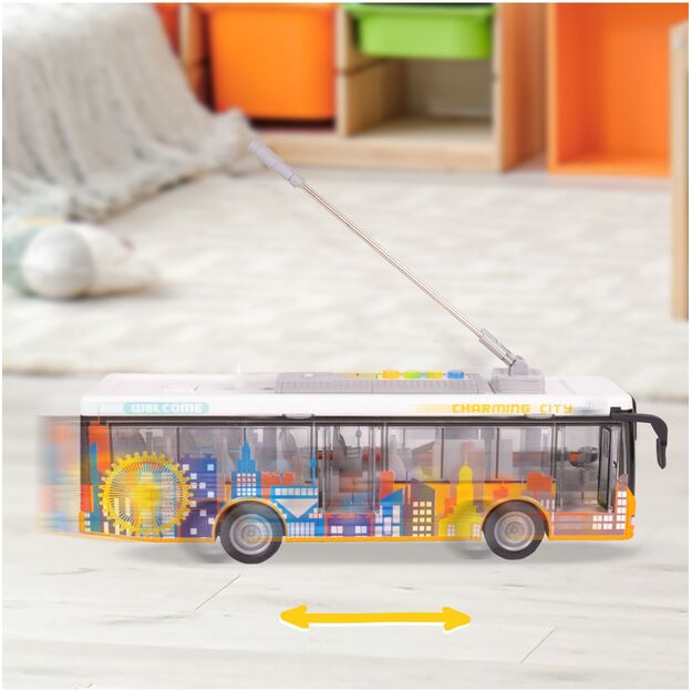 Žaislinis miesto autobusas su šviesa, garsu ir atsidarančiomis durimis 3