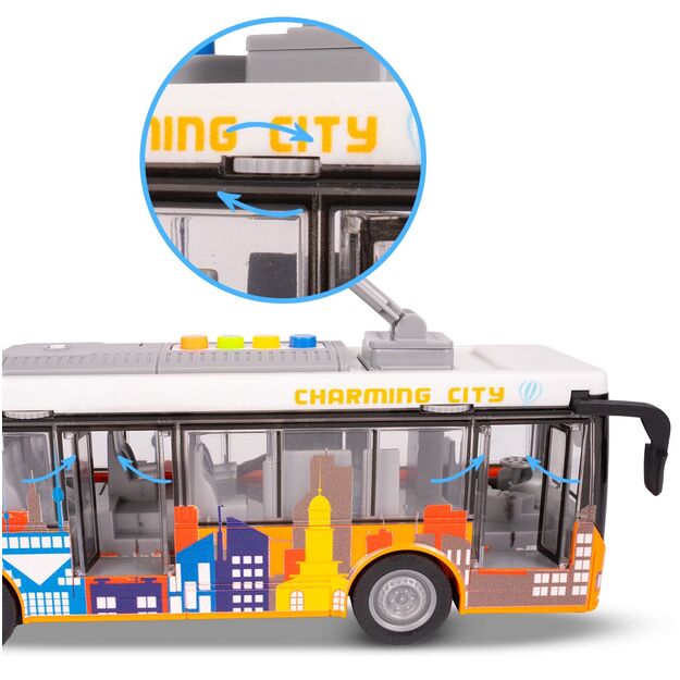Žaislinis miesto autobusas su šviesa, garsu ir atsidarančiomis durimis 7