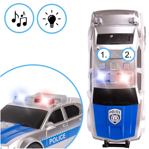 Žaislinis Policijos automobilis su šviesa, garsu ir atidaroma bagažine 8