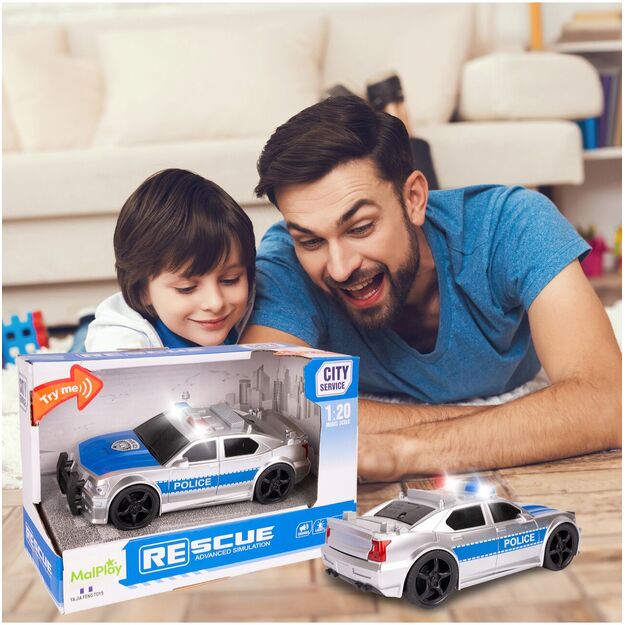 Žaislinis Policijos automobilis su šviesa, garsu ir atidaroma bagažine 10