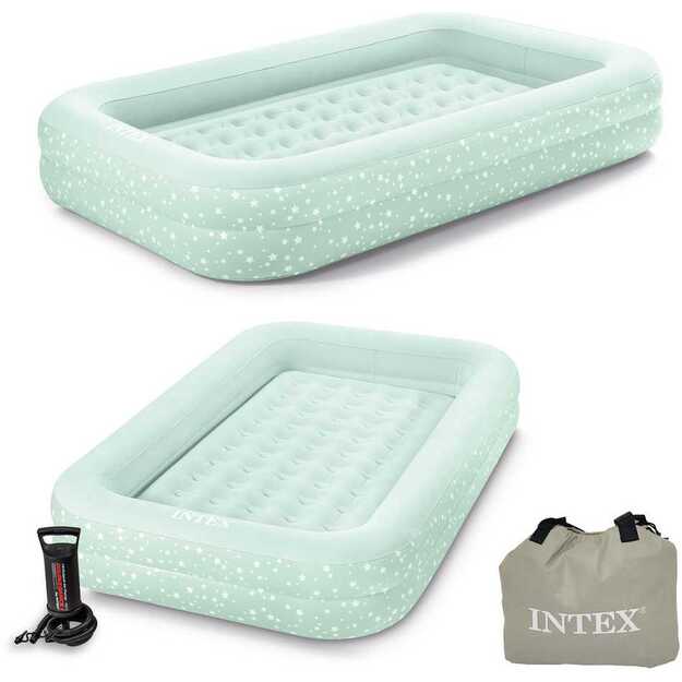 Pripučiamas čiužinys vaikams Intex 66810 + pompa 5