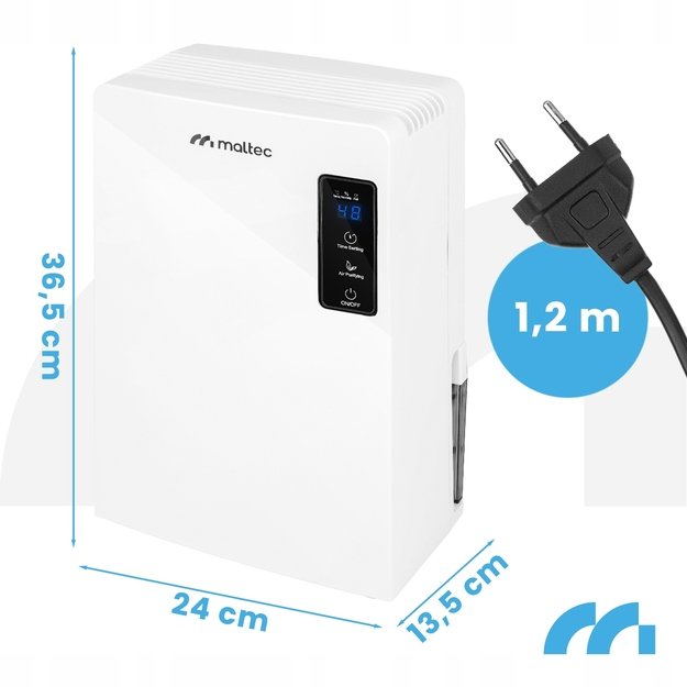 Maltec oro sausintuvas - drėgmės sugėriklis DH-2200 WHITE 2.2L 90W 1
