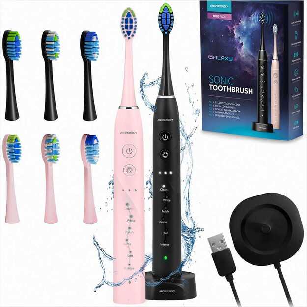 Berdsen Galaxy Duo sonic dantų šepetėlių rinkinys iš 2 vnt