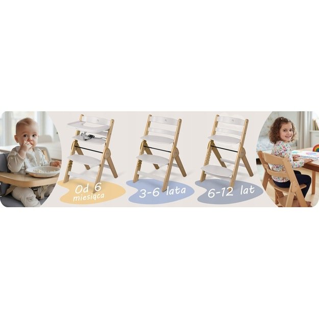 NUKIDO Medinė sulankstoma maitinimo kėdutė su reguliuojamais dirželiais 1