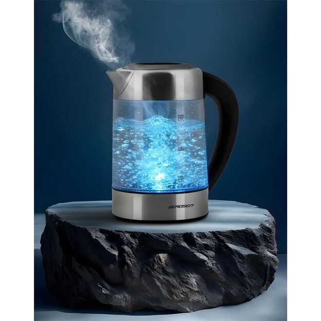 Elektrinis stiklinis virdulys su temperatūros reguliatoriumi 1,7 l 2200 W Berdsen BD-714 2