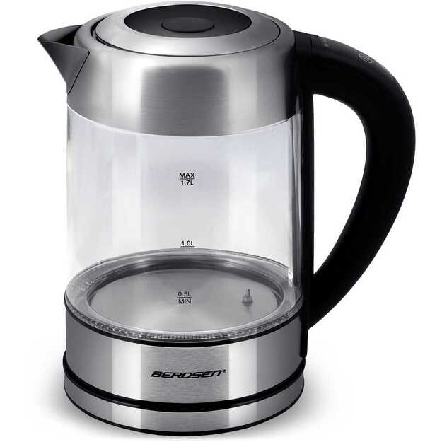 Elektrinis stiklinis virdulys su temperatūros reguliatoriumi 1,7 l 2200 W Berdsen BD-714 5