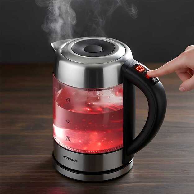 Elektrinis stiklinis virdulys su temperatūros reguliatoriumi 1,7 l 2200 W Berdsen BD-714 8