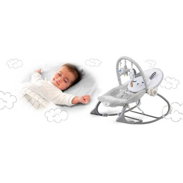 Nukido gultukas, kėdutė, supuoklė kūdikiams, pilka	 8