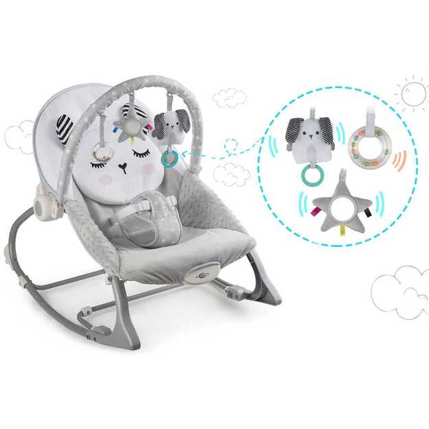 Nukido gultukas, kėdutė, supuoklė kūdikiams, pilka	 10