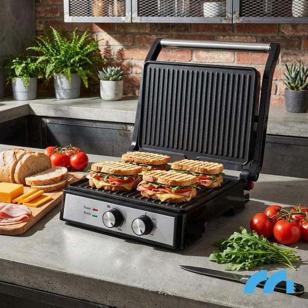 Sumuštinių kepimo grilis, elektrinis sulankstomas skrudintuvas, galingas, 2500 W 2