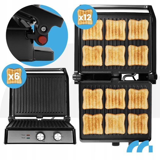 Sumuštinių kepimo grilis, elektrinis sulankstomas skrudintuvas, galingas, 2500 W 7