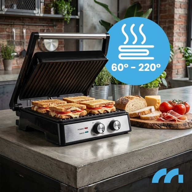 Sumuštinių kepimo grilis, elektrinis sulankstomas skrudintuvas, galingas, 2500 W 10