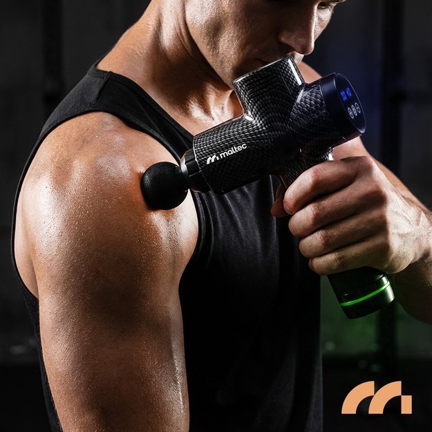 Masažo pistoletas kūnui, nugarai, pėdoms, masažo pistoleto dėklas su 10 antgalių, MalTec 4