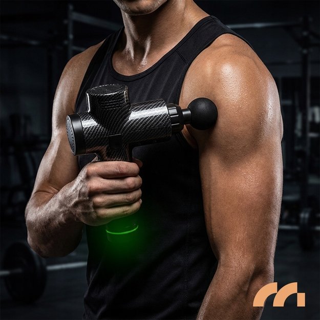 Masažo pistoletas kūnui, nugarai, pėdoms, masažo pistoleto dėklas su 10 antgalių, MalTec 3