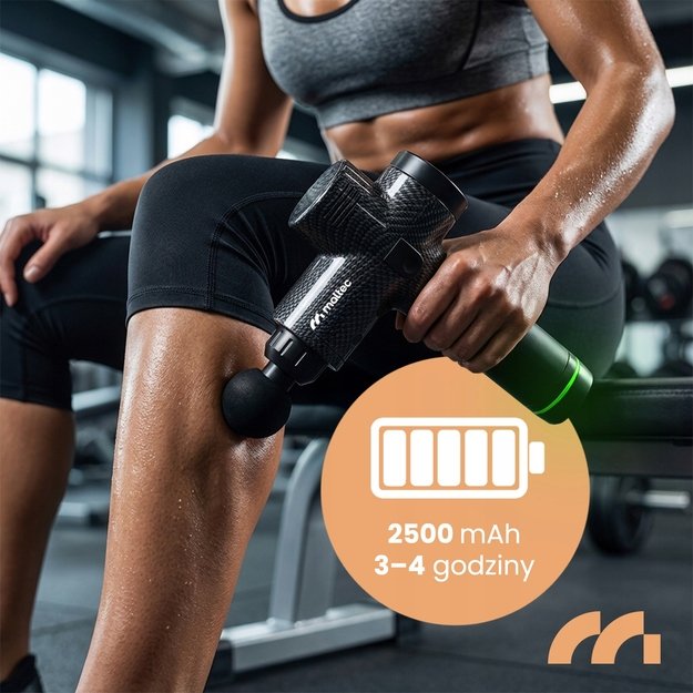 Masažo pistoletas kūnui, nugarai, pėdoms, masažo pistoleto dėklas su 10 antgalių, MalTec 7