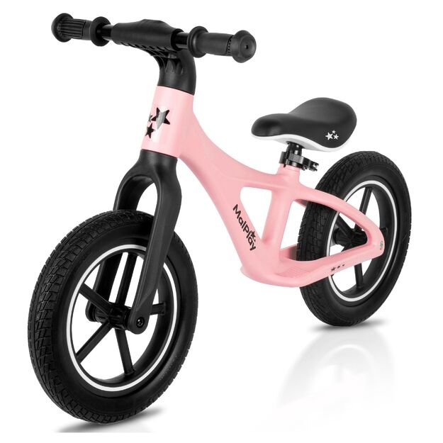 Balansinis dviratis vaikams nuo 2 metų, 12 colių, PU ratai, lengvi, 3,4 kg, „Nylu Pink“
