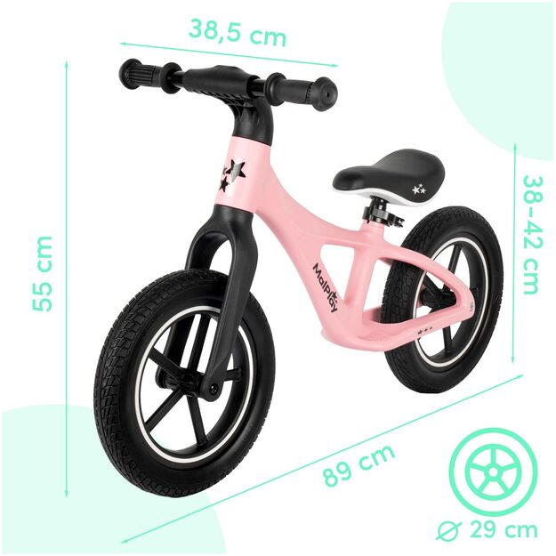 Balansinis dviratis vaikams nuo 2 metų, 12 colių, PU ratai, lengvi, 3,4 kg, „Nylu Pink“ 1