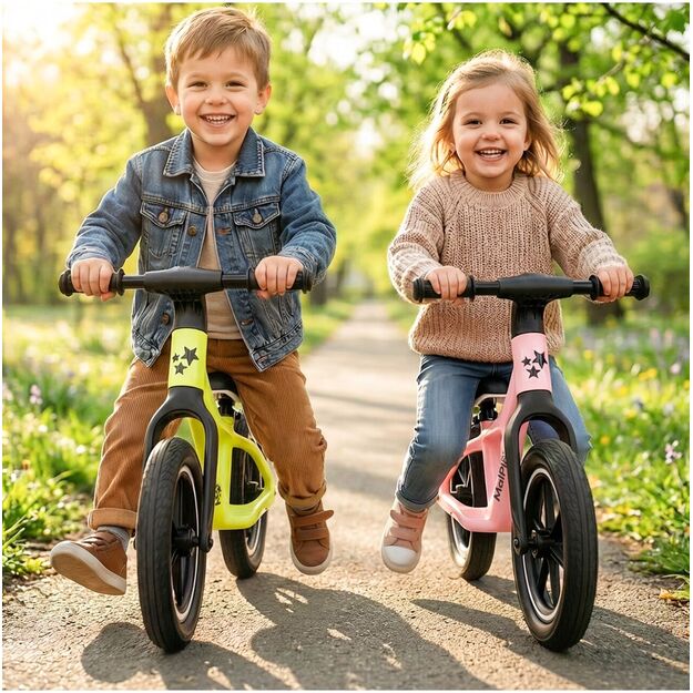 Balansinis dviratis vaikams nuo 2 metų, 12 colių, PU ratai, lengvi, 3,4 kg, „Nylu Pink“ 4