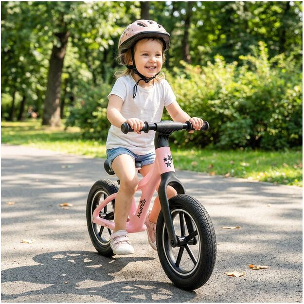 Balansinis dviratis vaikams nuo 2 metų, 12 colių, PU ratai, lengvi, 3,4 kg, „Nylu Pink“ 8