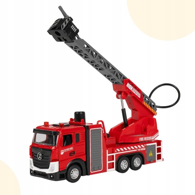 Žaislinis metalinis gaisrinės automobilis su šviesa ir garsu 4