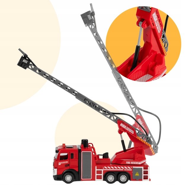 Žaislinis metalinis gaisrinės automobilis su šviesa ir garsu 5