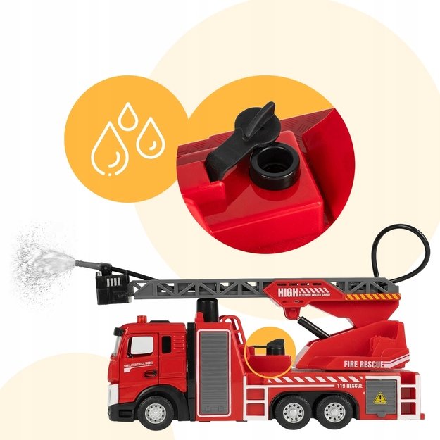 Žaislinis metalinis gaisrinės automobilis su šviesa ir garsu 6