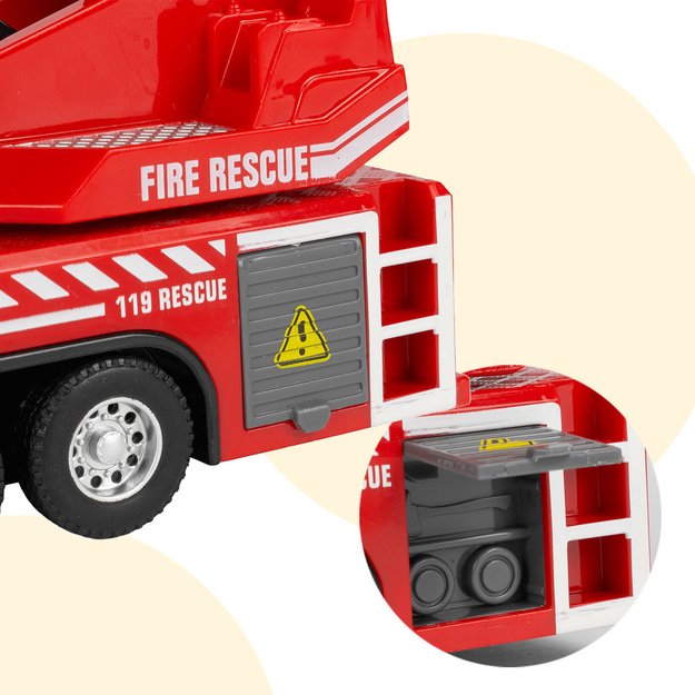 Žaislinis metalinis gaisrinės automobilis su šviesa ir garsu 7