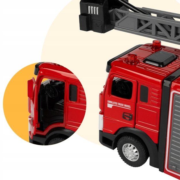 Žaislinis metalinis gaisrinės automobilis su šviesa ir garsu 9