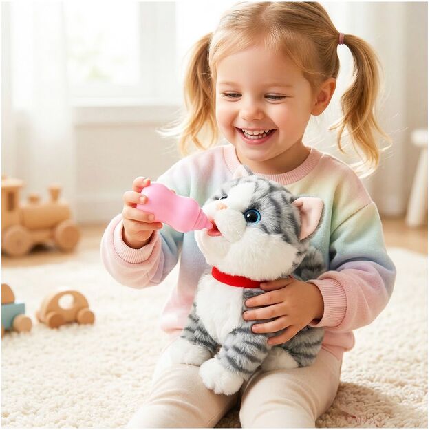 Interaktyvus minkštas žaislas pliušinis kačiukas Bonifacijus 3