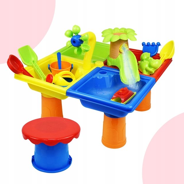 Smėlio ir vandens žaidimų stalas su priedais, 25 el. 1