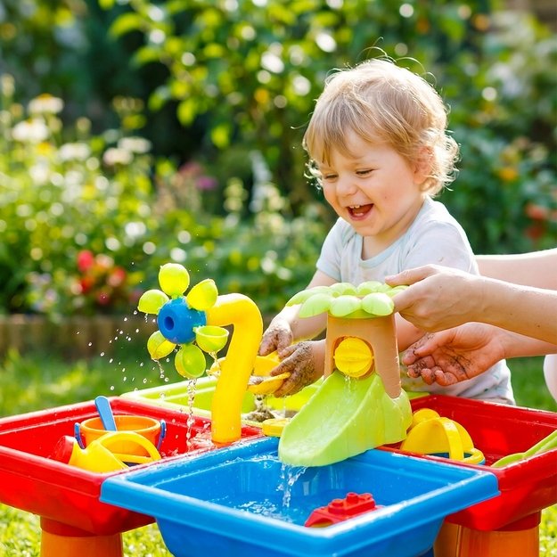 Smėlio ir vandens žaidimų stalas su priedais, 25 el. 6