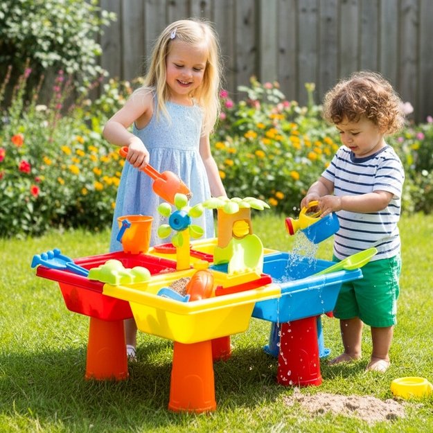 Smėlio ir vandens žaidimų stalas su priedais, 25 el. 8