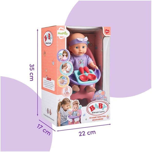Lėlė „Baby Sweet Love“ su kėdute ir aksesuarais