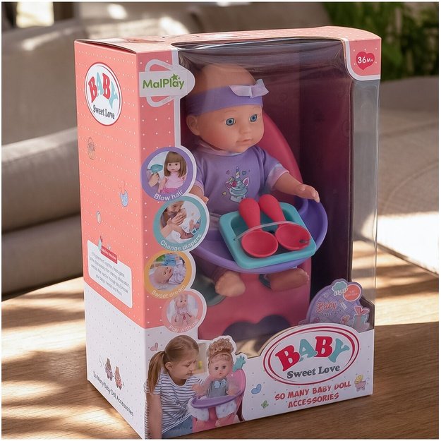 Lėlė „Baby Sweet Love“ su kėdute ir aksesuarais