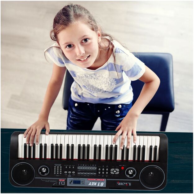 Didelis vaikiškas pianinas su mikrofonu, 61 klavišas 4