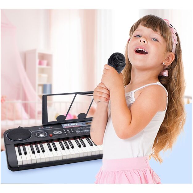 Didelis vaikiškas pianinas su mikrofonu, 61 klavišas 1