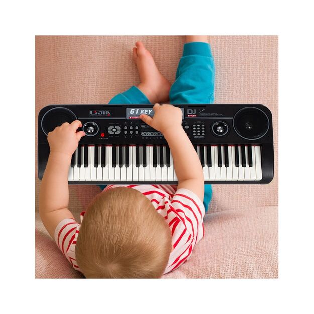 Didelis vaikiškas pianinas su mikrofonu, 61 klavišas 7