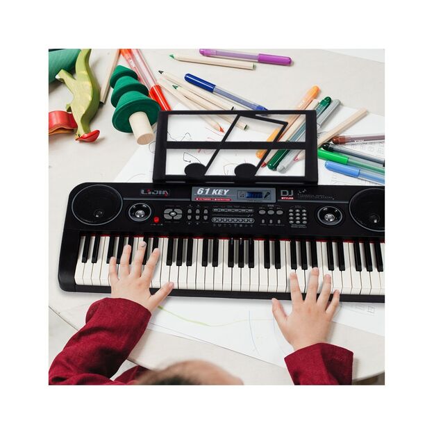 Didelis vaikiškas pianinas su mikrofonu, 61 klavišas 11