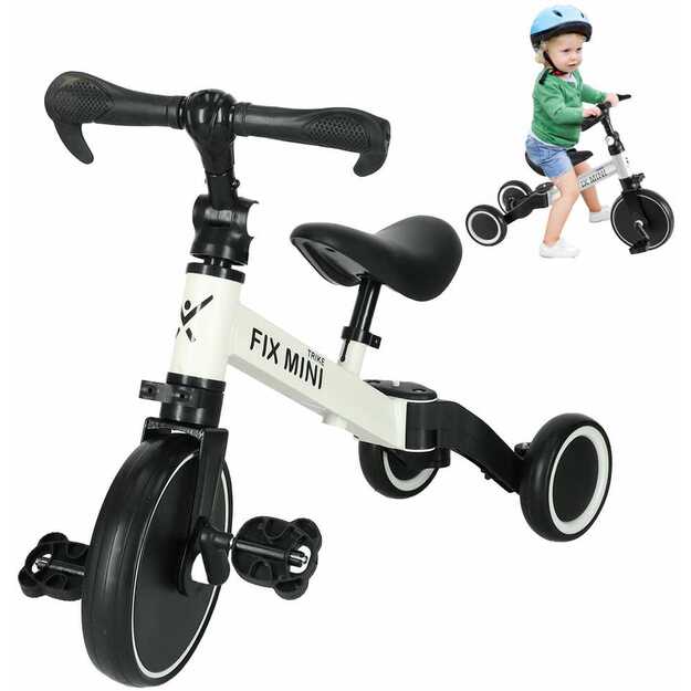 Trike Fix Mini krosinis triratukas 3in1 su pedalais, baltas