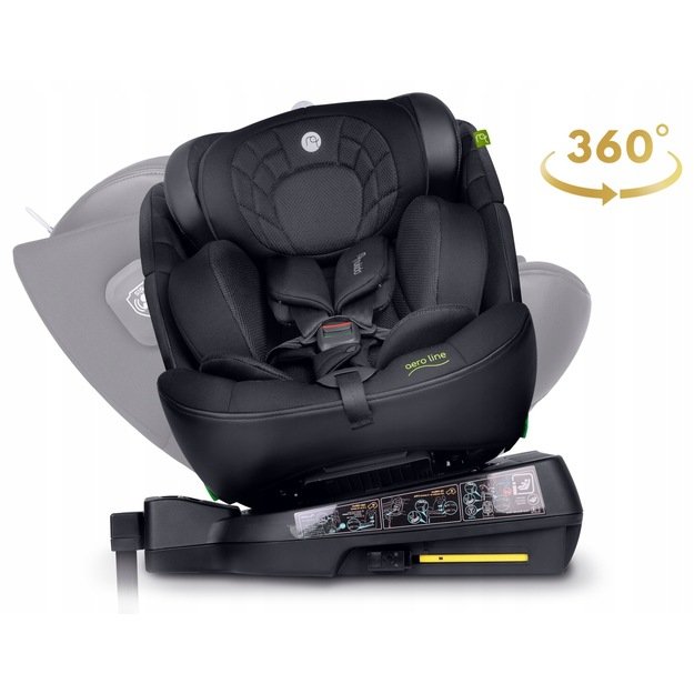 Nukido Aero Line autokėdutė juoda 0-36kg ISOFIX