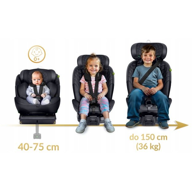 Nukido Aero Line autokėdutė juoda 0-36kg ISOFIX
