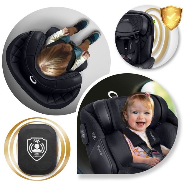 Nukido Aero Line autokėdutė juoda 0-36kg ISOFIX