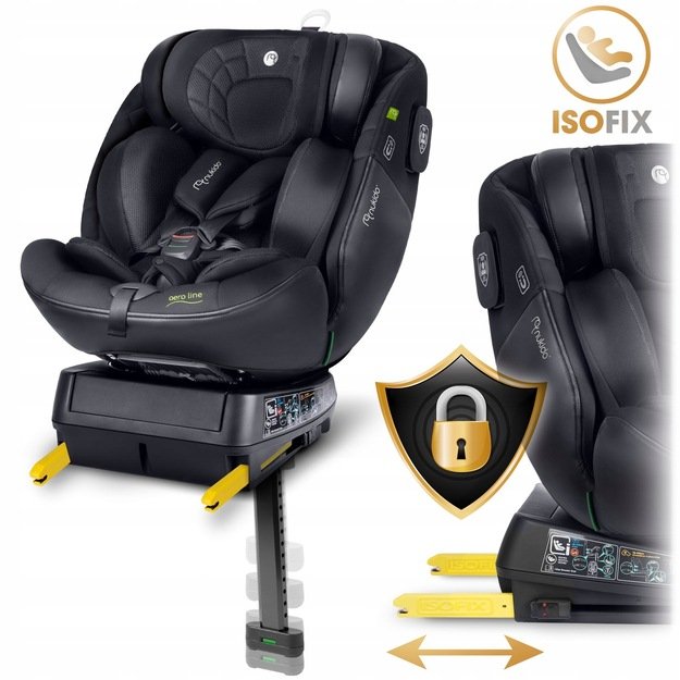 Nukido Aero Line autokėdutė juoda 0-36kg ISOFIX