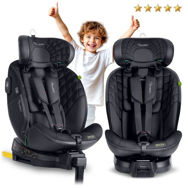 Nukido Aero Line autokėdutė juoda 0-36kg ISOFIX