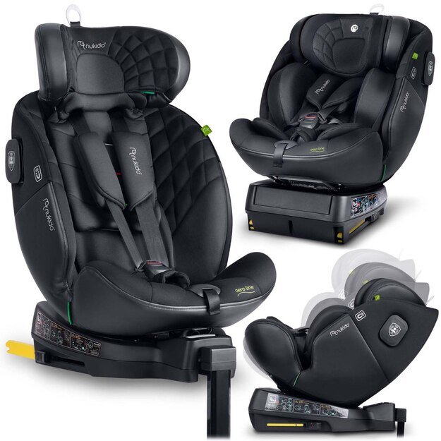 Nukido Aero Line autokėdutė juoda 0-36kg ISOFIX