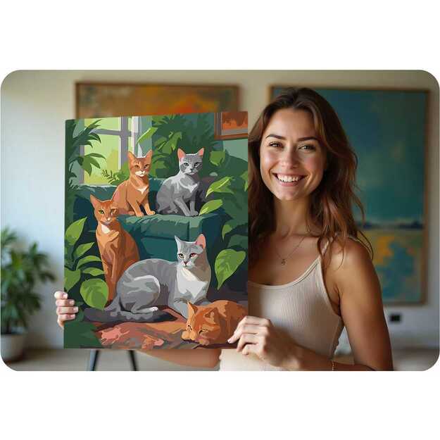 Paveikslas tapybai pagal skaičius 40x50 cm Massido Katės